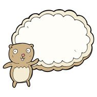 cartoon bear with text space cloud N7