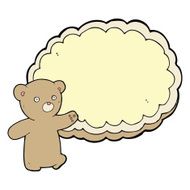 cartoon bear with text space cloud N8