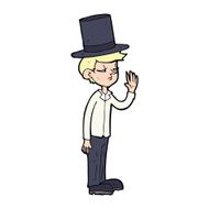 cartoon man wearing top hat N73