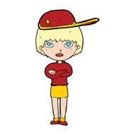cartoon woman wearing cap N4