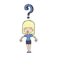 cartoon confused woman N20