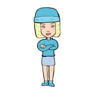 cartoon woman wearing winter hat N96