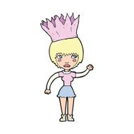 cartoon woman wearing paper crown N8