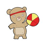 cartoon bear playing sports N4