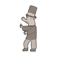 cartoon werewolf in top hat N11