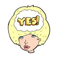 cartoon woman thinking yes N4