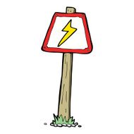 cartoon electrical warning sign N14