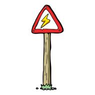 cartoon electrical warning sign N15