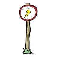 cartoon electrical warning sign N16