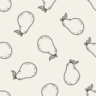 guava doodle seamless pattern background