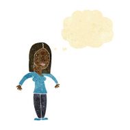 Cartoon Annoyed Woman With Thought Bubble N3