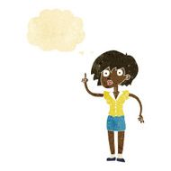 cartoon woman with question thought bubble