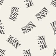hanging doodle drawing seamless pattern background