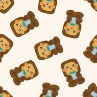animal monkey having afternoon tea cartoon sticker icon