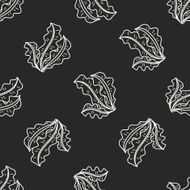 Kelp doodle seamless pattern background