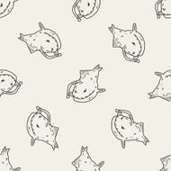 Lantern fish doodle seamless pattern background