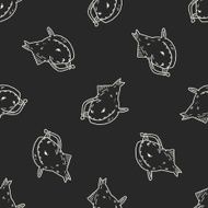 Lantern fish doodle seamless pattern background N2