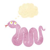 funny cartoon snake with thought bubble