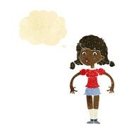 cartoon pretty girl with thought bubble N2