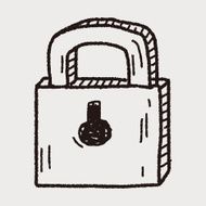 lock doodle drawing N8