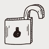 lock doodle drawing N9