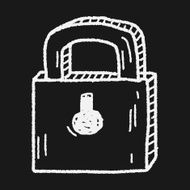 lock doodle drawing N10
