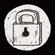 lock doodle drawing N12