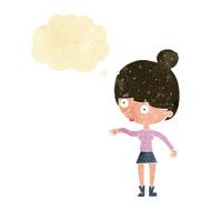 cartoon surprised woman with thought bubble N5