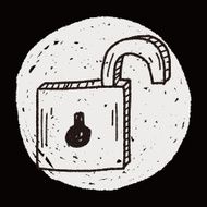 lock doodle drawing N13