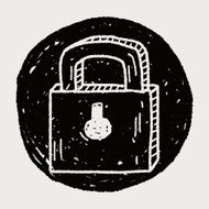 lock doodle drawing N14