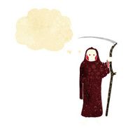 death cartoon with thought bubble