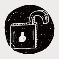 lock doodle drawing N15