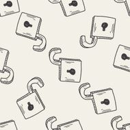 lock doodle drawing N17