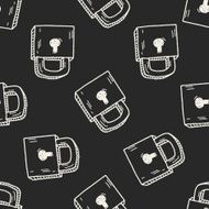lock doodle drawing N18