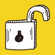 lock doodle drawing N21