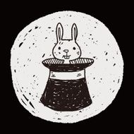 magic rabbit doodle drawing N10