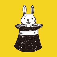 magic rabbit doodle drawing N12