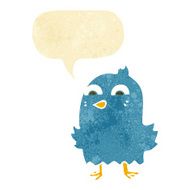 funny cartoon bird with thought bubble