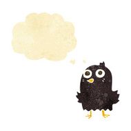 funny cartoon bird with thought bubble N2