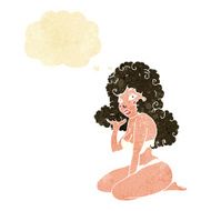 cartoon pin up girl with thought bubble N2