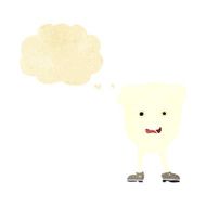 cartoon tooth looking afraid with thought bubble