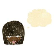 cartoon staring woman with thought bubble N2