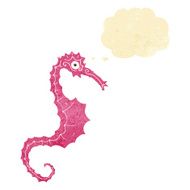 cartoon sea horse with thought bubble N2