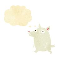 cartoon funny little dog with thought bubble N2