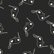 Masquerade Mask doodle seamless pattern background