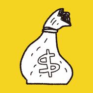 money bag doodle drawing N6