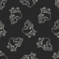 octopus doodle seamless pattern background N4