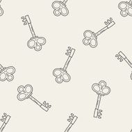 old key doodle seamless pattern background