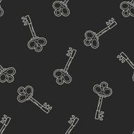 old key doodle seamless pattern background N2