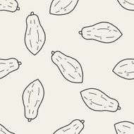 papaya doodle seamless pattern background